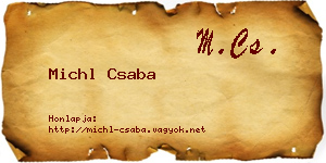 Michl Csaba névjegykártya